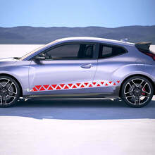 2x Door Side Crankle Racing Stripes Vinyl Stickers Decal fit to Hyundai Veloster  3