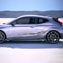 2x Door Side Tribal Racing Stripes Vinyl Stickers Decal fit to Hyundai Veloster 2