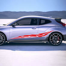 2x Door Side Tribal Racing Stripes Vinyl Stickers Decal fit to Hyundai Veloster 3
