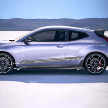 2x Door Side Racing Stripes Vinyl Stickers Decal fit to Hyundai Veloster 2