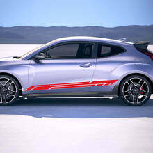 2x Door Side Racing Stripes Vinyl Stickers Decal fit to Hyundai Veloster 3