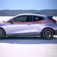 Upper Door Side Racing Stripes Vinyl Stickers Decal fit to Hyundai Veloster 3