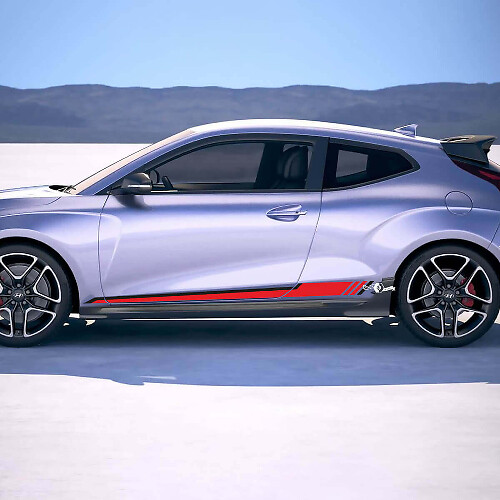 Side Racing Stripes Vinyl Stickers Decal For Hyundai Veloster