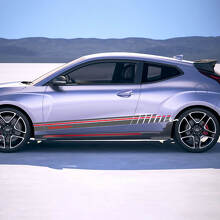 Side Racing Strobe Stripes Vinyl Stickers Decal fit to Hyundai Veloster 2