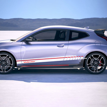 Side Racing Strobe Stripes Vinyl Stickers Decal fit to Hyundai Veloster 3