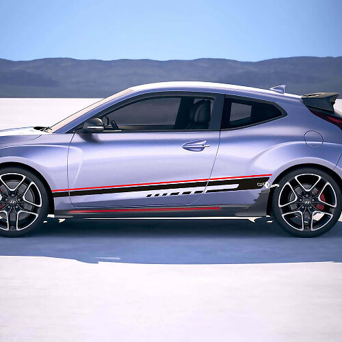 Side Racing Stripes Vinyl Stickers Decal For Hyundai Veloster 2 1