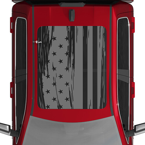 USA American Flag Distressed Vinyl Decals Stickers Graphics for Dodge RAM 1500 TUNGSTEN Panoramic Moonroof 2