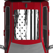 USA American Flag Distressed Vinyl Decals Stickers Graphics for Dodge RAM 1500 TUNGSTEN Panoramic Moonroof 2 3