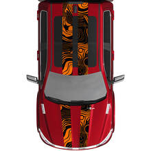 Topographic Map Style Dual Stripes Hood Roof Vinyl Decal Sticker for RAM 1500 Tungsten_3