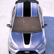Hood and Roof Central Racing Stripes Vinyl Stickers Decal fit to Hyundai Veloster 2