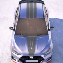 Hood and Roof Central V Racing Stripes Vinyl Stickers Decal fit to Hyundai Veloster 3
