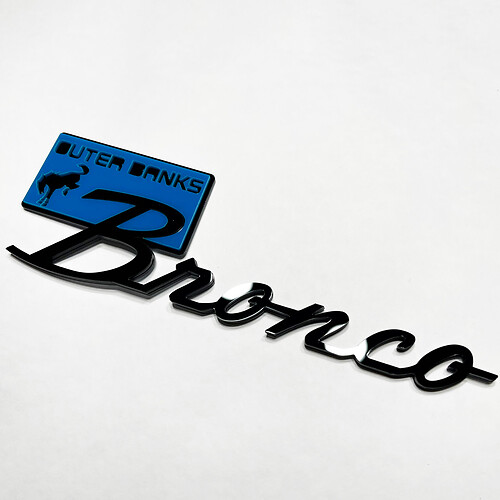 Bronco Outer Banks Fender Badges Tailgate Emblem 3D Badge Blue vs Black