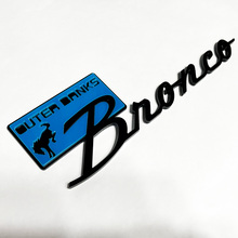Bronco Outer Banks Fender Badges Tailgate Emblem 3D Badge Blue vs Black 3
