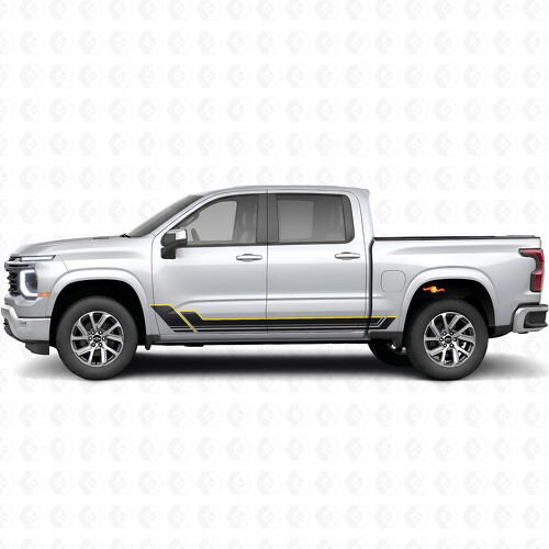 Angular Outline Door & Rocker Panel Vinyl Stripes for Chevrolet Silverado 1500 Next Generation 2027_1