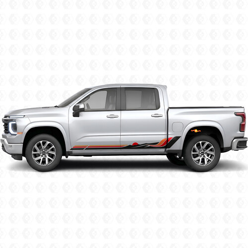 Retro Mountain Wave Door & Rocker Panel Vinyl Stripes for Chevrolet Silverado 1500 Next Generation 2027