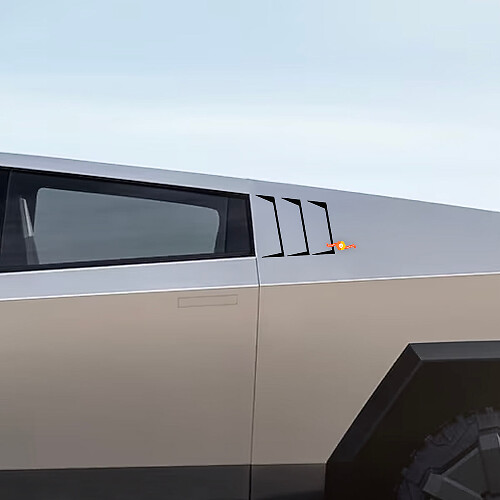Side Louvers Vinyl Decals Kit for Tesla Cybertruck