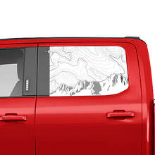 Mountains Topographic Map Side Window Decal Vinyl Sticker Graphics 2 for Musclecar Trucks 2