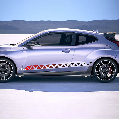 Side Racing Ornament Stripes Vinyl Stickers Decal fit to Hyundai Veloster