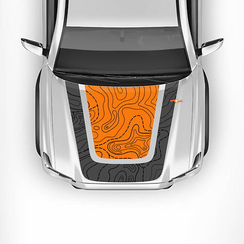Toyota Tacoma Vintage Stripes Topographic Map Side Hood Tailgate decals Stickers