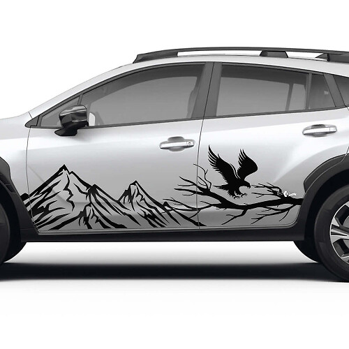 Mountains Branch Eagle Side Doors Vinyl Decal Graphic Sticker for Subaru Crosstrek