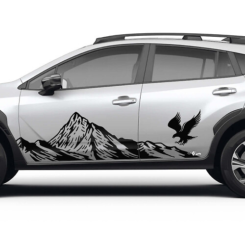 Mountains Eagle Side Doors Vinyl Decal Graphic Sticker for Subaru Crosstrek