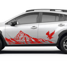 Side Doors Landscape Mountains Eagle Vinyl Decal Graphic Sticker for Subaru Crosstrek 2
