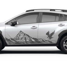 Mountains Eagle Side Doors Vinyl Decal Graphic Sticker for Subaru Crosstrek 3