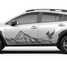 Side Doors Landscape Mountains Eagle Vinyl Decal - Graphic Sticker universal fit Suba Crosstrek 3