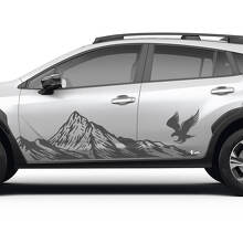 Side Doors Landscape Mountains Eagle Vinyl Decal Graphic Sticker for Subaru Crosstrek 3