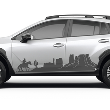 Side Doors Landscape Mountains Cowboy Vinyl Decal - Graphic Sticker universal fit Suba 3