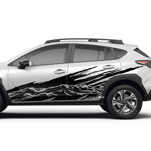 Side Doors Landscape Mountains Splash Vinyl Decal Graphic Sticker for Subaru 1