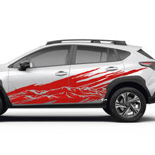 Side Doors Landscape Mountains Splash Vinyl Decal Graphic Sticker for Subaru 2