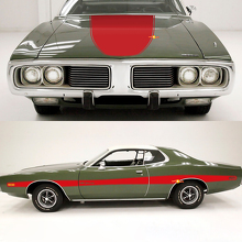 Accent Hood & Side Stripes Vinyl Decals Kit for Dodge Charger 1973-74 _3