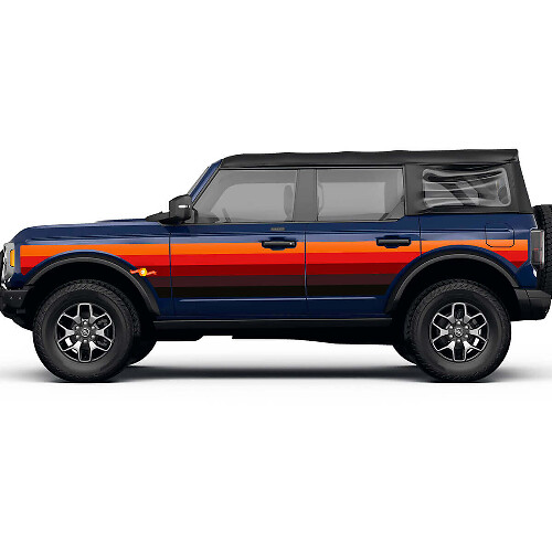 Side Door Retro Vintage Stripes Decal Vinyl Sticker Graphics for Ford Bronco