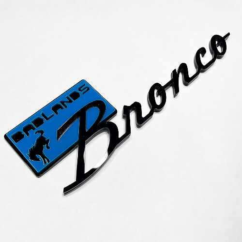 Bronco Badlands Fender Badges Tailgate Emblem 3D Badge Black vs Blue 1