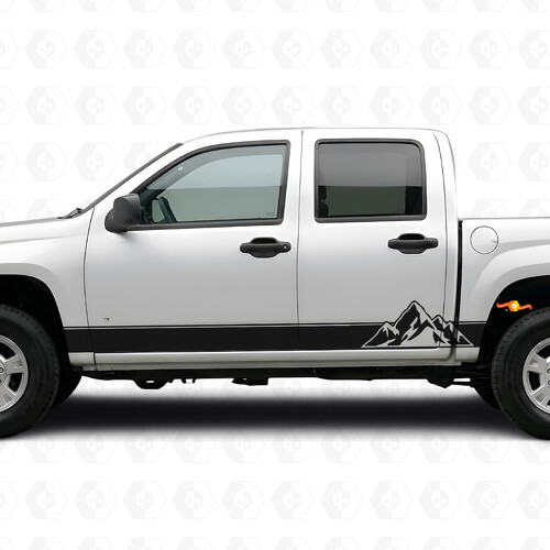 Layered Peaks Door & Rocker Panel Vinyl Stripes for Chevrolet Colorado 1st Gen 2004-2012_1