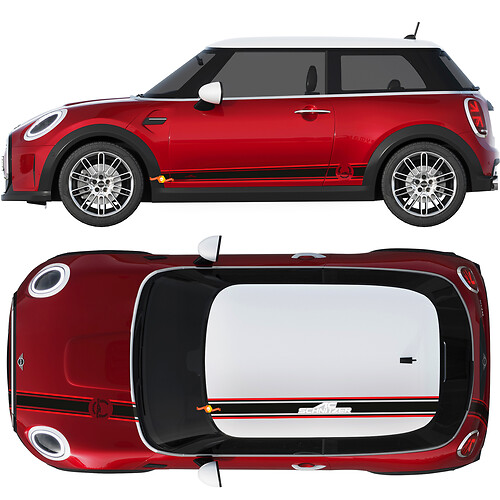 MINI John Cooper Works AC Schnitzer Hood Roof And Side Doors Stripes Rally Decal and graphics sticker 1
