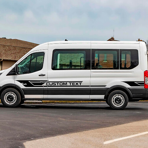 Ford Transit Custom Text Vinyl Side Stripes Decals 2