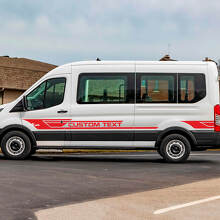 Ford Transit Custom Text Vinyl Side Stripes Decals 2 3