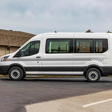 Checkered Side Stripes Vinyl Decals Stickers for Ford Transit 2