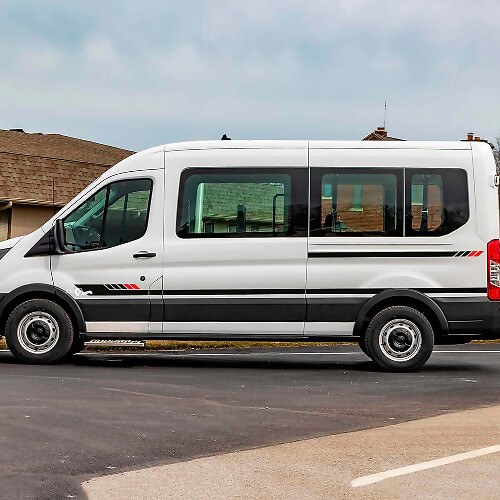 Racing Side Stripes Graphics Vinyl Decals Stickers for Ford Transit