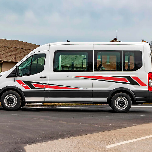 Racing Tribal Side Stripes Graphics Vinyl Decals Stickers for Ford Transit