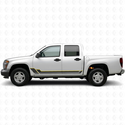 Angular Outline Door & Rocker Panel Vinyl Stripes for Chevrolet Colorado 1st Gen 2004-2012