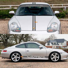 Porsche 911 Carrera Stripes Retro Hood Side Windshield Decal Sticker Kit 2