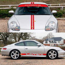 Porsche 911 Carrera Stripes Retro Hood Side Windshield Decal Sticker Kit 3