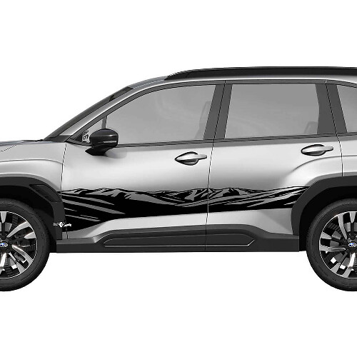Mountains Side Doors Rocker Panel Racing Stripes Vinyl Decal Sticker for Subaru