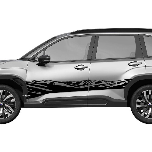 Mountains Side Doors Rocker Panel Racing Stripes Vinyl Decal Sticker for Subaru 4