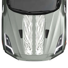 Flame Hood Dual Tribal Graphics Stripes Decal Kit for Nissan GT-R 2