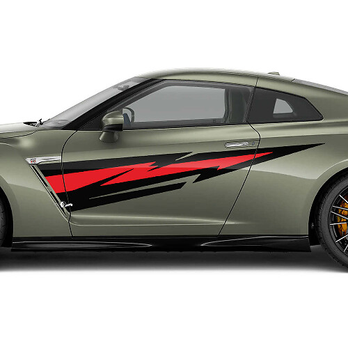 Lightning Side Doors Graphics Decal Kit for Nissan GT-R 1