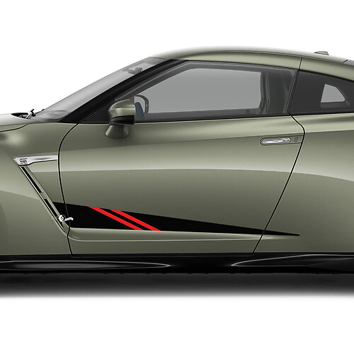 2x Side Doors Graphics Hash Decal Kit for Nissan GT-R